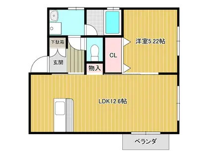 メルベーユ(1LDK/1階)の間取り写真