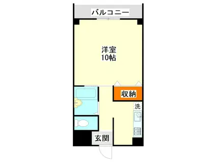 クオリスR(1K/2階)の間取り写真