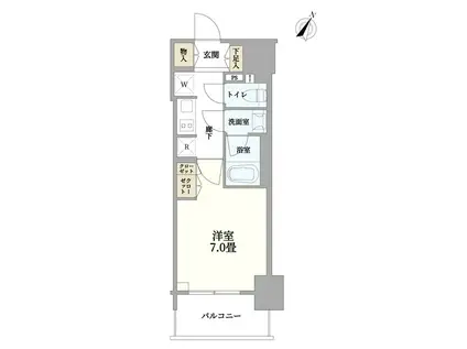 シティハウス東麻布(1K/13階)の間取り写真