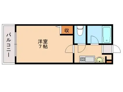 ベルカムール(1K/2階)の間取り写真
