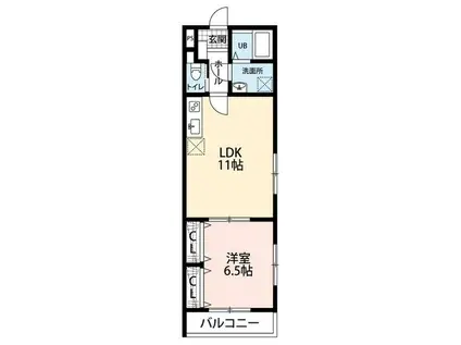 FIELDⅠ(1LDK/2階)の間取り写真