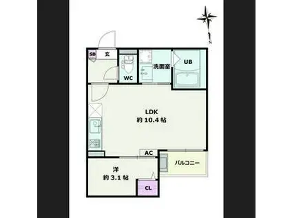 JACK MATOBAIII(1LDK/1階)の間取り写真