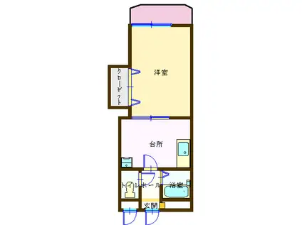 エトランゼ(1K/4階)の間取り写真