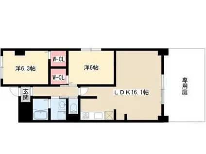 メゾン政喜II(2LDK/1階)の間取り写真