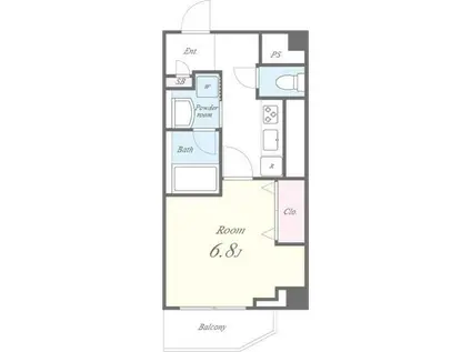 ブリーズ代々木上原(1K/2階)の間取り写真