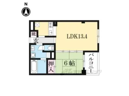 カネボウ琵琶湖アーバンプラザ(1LDK/12階)の間取り写真