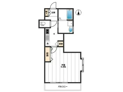 アプトリーブ(1K/3階)の間取り写真