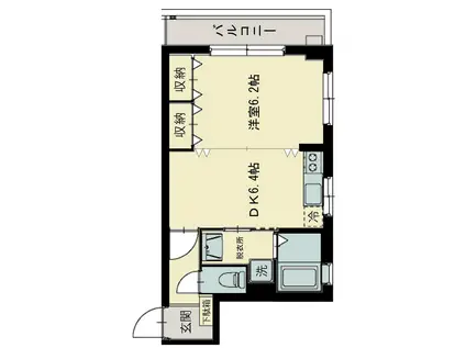 志幸56 OLIVE(1DK/5階)の間取り写真