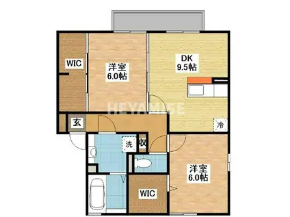 プランドール(2DK/1階)の間取り写真