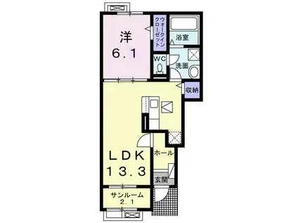 プロムナード(1LDK/1階)の間取り写真