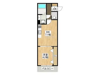 REGIES近大サウスI(1DK/2階)の間取り写真