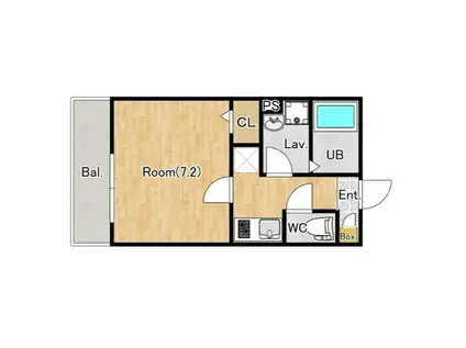 ジーメゾン八千代台北リベルテ(1K/2階)の間取り写真