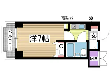 ライオンズマンション三宮東第2(1K/5階)の間取り写真