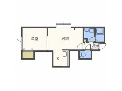 プラザ元町(1LDK/3階)の間取り写真