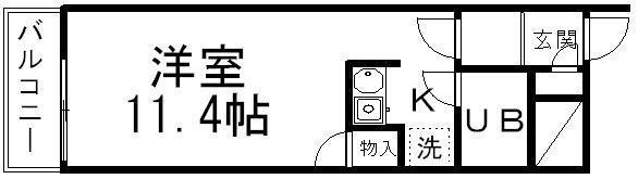 エスパシオ大町(ワンルーム/4階)の間取り写真