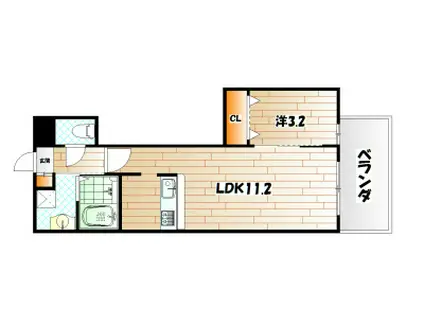 グレイスヒル(1LDK/3階)の間取り写真