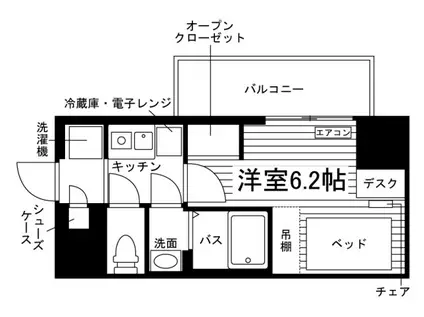UNILIFE岡山富田町学生会館(1K/10階)の間取り写真