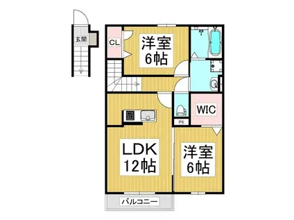 シエラビスタ水の手(2LDK/2階)の間取り写真