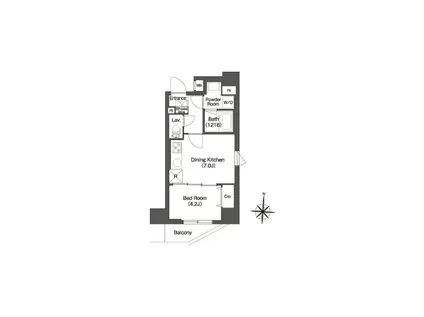 コンフォリア南千住(1DK/3階)の間取り写真