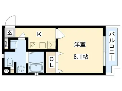 TOGETSU77(1K/3階)の間取り写真