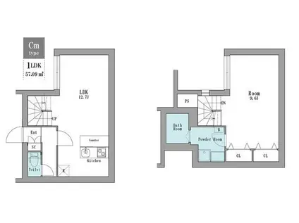 LEGALAND小石川5丁目(1LDK/5階)の間取り写真