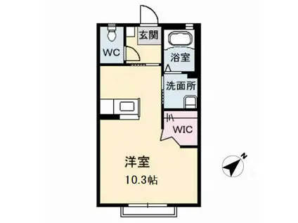 ポラリス A(ワンルーム/1階)の間取り写真