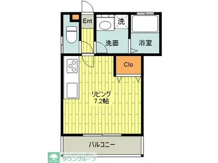 エクセルオオクボ(1K/2階)の間取り写真