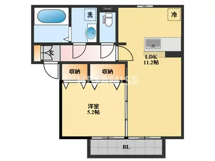 アルペジオ久原A(1LDK/1階)の間取り写真