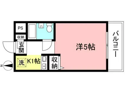 グリーンハイツ生田(1K/2階)の間取り写真