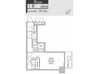 プライムアーバン新百合ヶ丘(ワンルーム/2階)の間取り写真