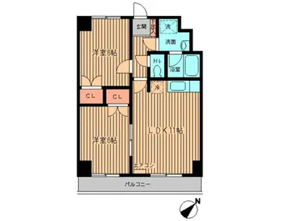 サンプレイス早宮(2LDK/1階)の間取り写真