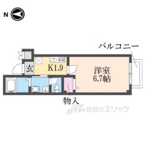 MESAVERDE五辻(1K/3階)の間取り写真