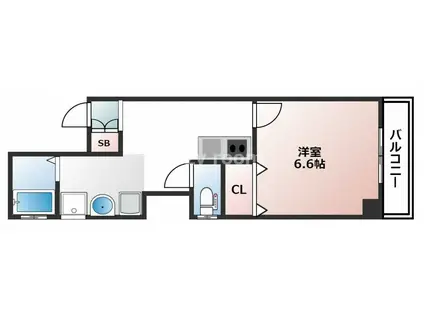 ラ・ヴィ江坂イースト(1K/4階)の間取り写真