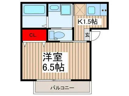 クレアウエスト(1K/3階)の間取り写真