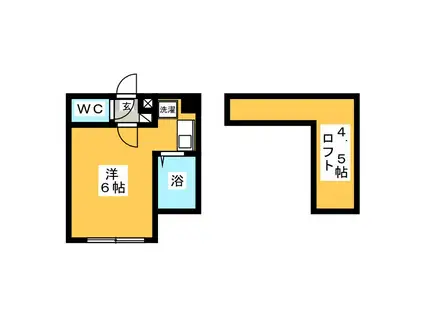 ソレイユ橋本(ワンルーム/2階)の間取り写真