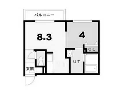 エクセル黄金北(1LDK/2階)の間取り写真