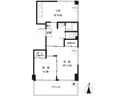 遠藤ビル 4-B(2LDK/4階)の間取り写真