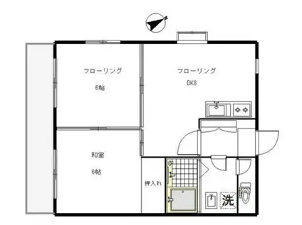 PRIERII(2DK/2階)の間取り写真