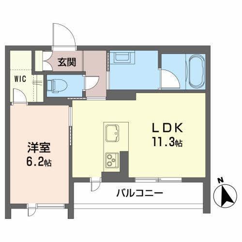 ラ・メゾン南天(1LDK/2階)の間取り写真