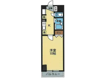 伊藤ビル第2(1K/6階)の間取り写真