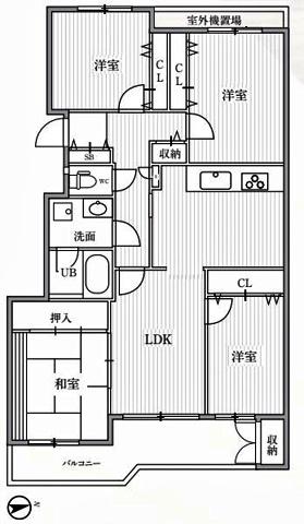 TSGARDEN横浜反町(4LDK/5階)の間取り写真