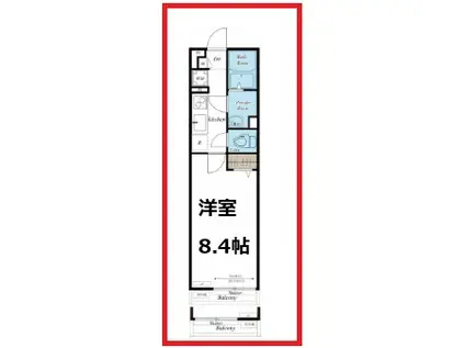 リブリ・サントノーレ(1K/1階)の間取り写真