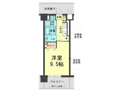 福富グラードマンション(1K/4階)の間取り写真