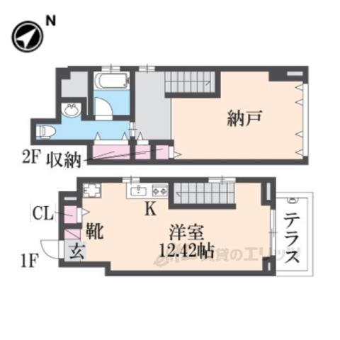 STORK RESIDENCE枚方新町(ワンルーム/2階)の間取り写真