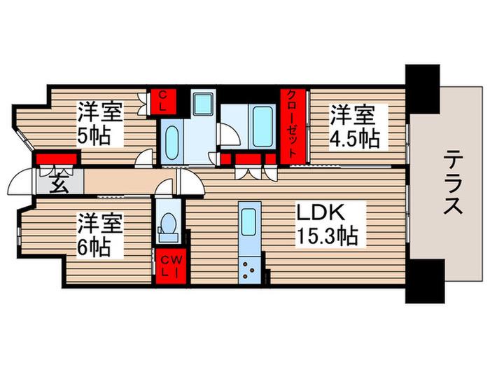 オハナ柏たなかパークフロント(3LDK/1階)の間取り写真