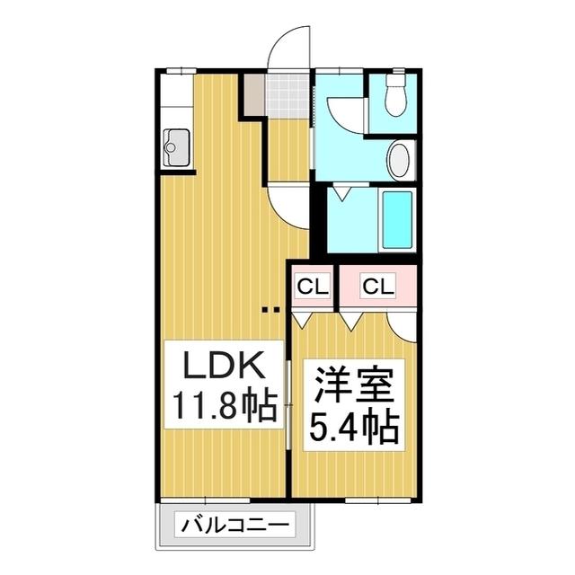 グリーンフォーレスト A(1LDK/1階)の間取り写真