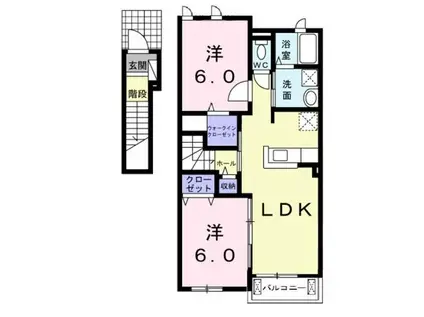 マホロバ B(2LDK/2階)の間取り写真