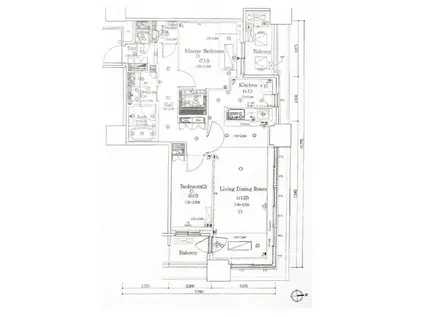 クレストプライムタワー芝(2LDK/7階)の間取り写真