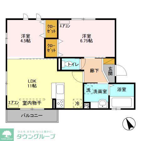 インペリアル(2LDK/1階)の間取り写真