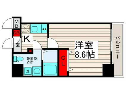 プレール・ドゥーク西新井III(1K/1階)の間取り写真